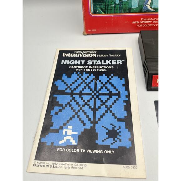 Night Stalker Intellivision Game With Box Manual And Overlays Mattel - Picture 3 of 11
